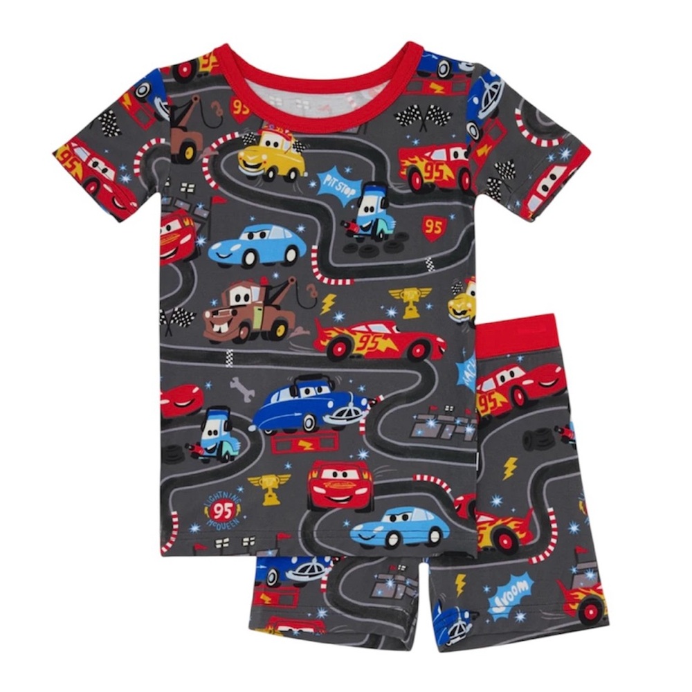 Little Sleepies Disney Cars Piston Cup Bamboo Pajama Set 2 Piece Size 5/6 NWT